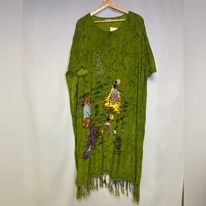 Magic Kaftan Dress with Colorful Beadwork Free Size Tag Included